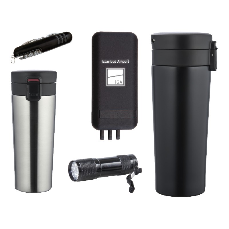 KP02117-0140 Hediyelik Set - Powerbank - Çakı - Fener - Termos Seti